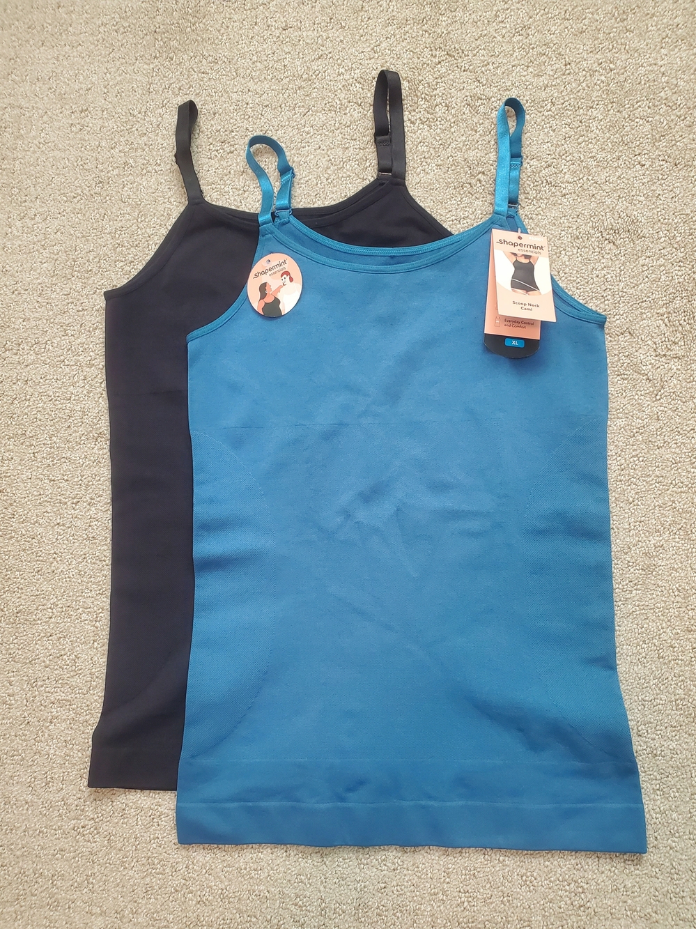 Shapermint Teal & Black Seamless Camisole Duo